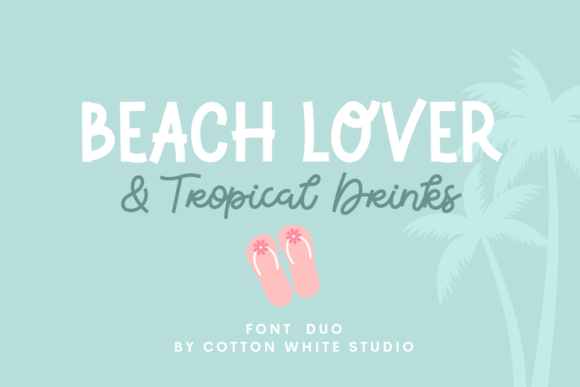 Beach Lover Tropical Drinks Duo: A Whimsical Typography Pairing