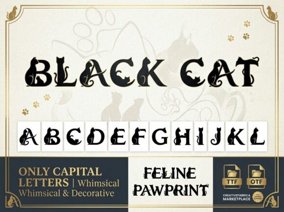 Black Cat: Whimsical Decorative Serif Typography